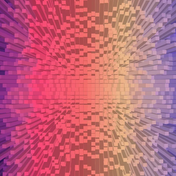 抽象的な3Dピクセルアートのアイソメトリックデザインプロジェクトの背景を爆破 ベクトルイラスト — ストックベクタ