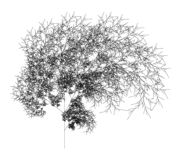 Flat Vector Computer Generated System Fractal Plant Generative Art — Stockvektor