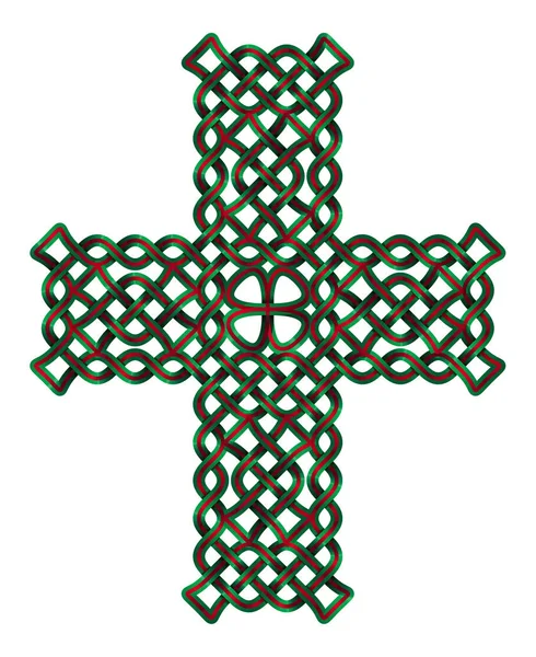 Celtic Cross Vector Ancient Pagan Scandinavian Sacred Knotwork Symbol — Stock Vector
