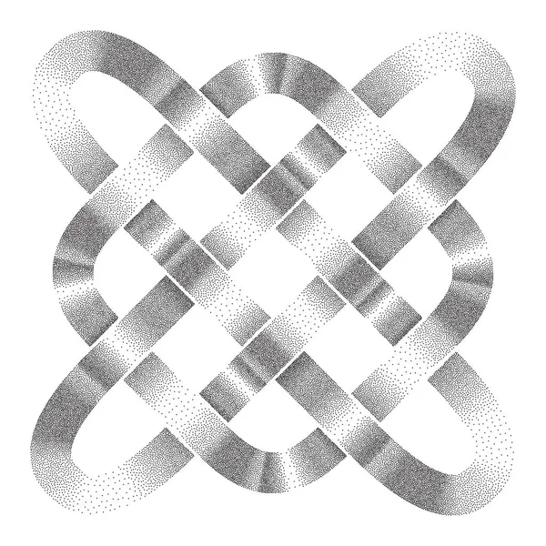 Celtic Halftone Stippled Pattern Διάνυσμα Αρχαία Παγανιστική Σκανδιναβική Ιερή Knotwork — Διανυσματικό Αρχείο