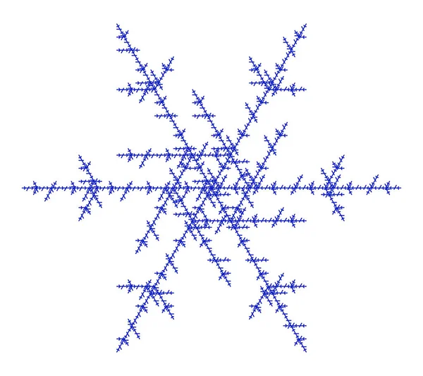 Flat Vector Computer Generated Koch Floco Neve Sistema Fractal Arte —  Vetores de Stock