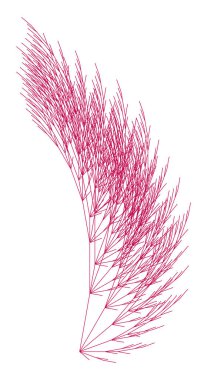 Düz Vektör Bilgisayar Oluşturulmuş L-Sistem Branş Fraktal Üretim Sanatı  