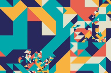 Tangram Grafik Deseni - Soyut Vektör Tasarımı  