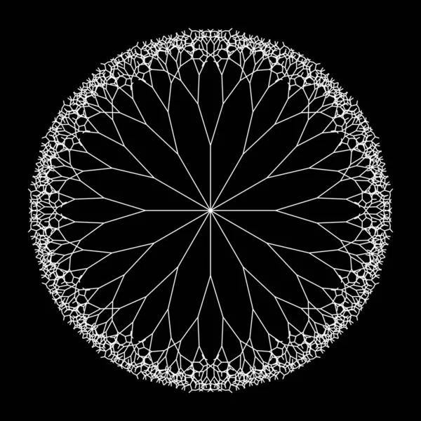 Fractale Ramification Système Généré Par Ordinateur Vecteur Rond Mandala Arbre — Image vectorielle