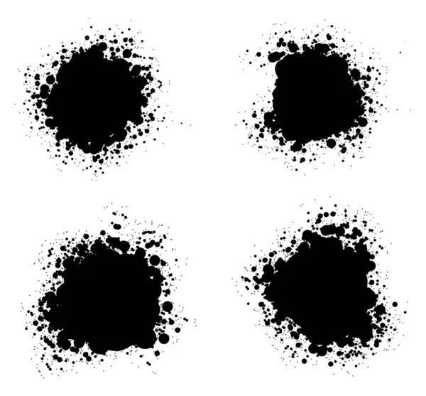 Black Mud Splatters Grunge Vector Illustration — Stockvektor
