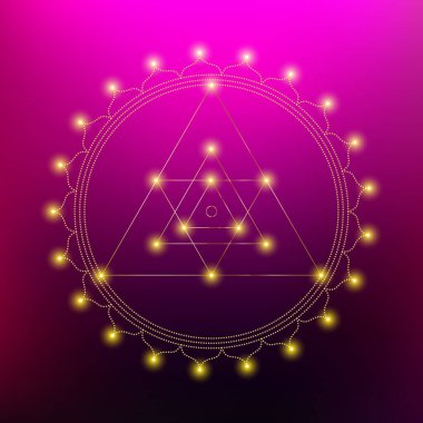 Kutsal Hint Geometrisi Mistik Diyagram Sembolü - Vektör Ganesh Yantra