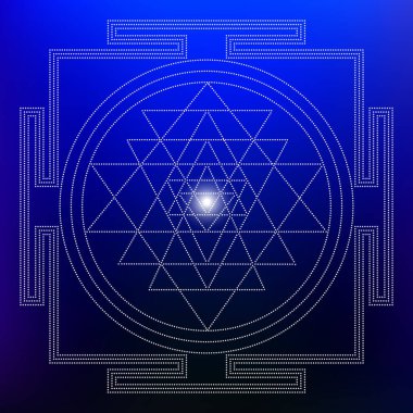 Kutsal Hint Geometrisi Mistik Diyagram Sembolü - Vektör Shri Yantra