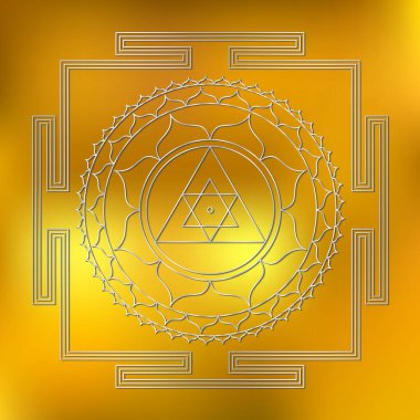 Kutsal Hint Geometrisi Mistik Diyagram Sembolü - Vektör Ganesh Yantra