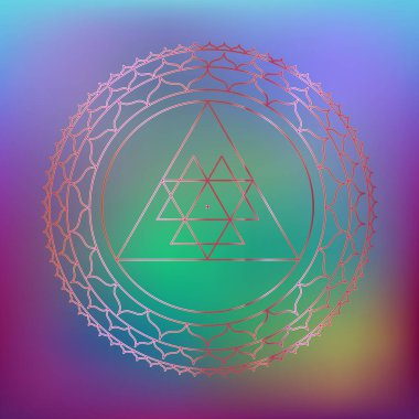 Kutsal Hint Geometrisi Mistik Diyagram Sembolü - Vektör Durga Yantra