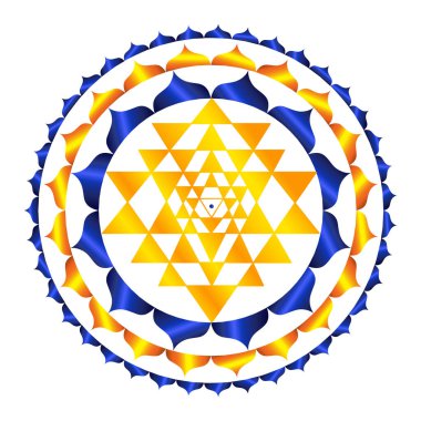 Kutsal Hint Geometrisi Mistik Diyagram Sembolü - Vektör Sri Yantra