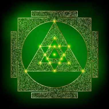 Kutsal Hint Geometrisi Mistik Diyagram Sembolü - Vektör Ganesh Yantra