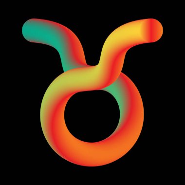 Vektör Astrolojik Mistik Diyagram Sembolü - Boğa veya Boğa İç Çekişi