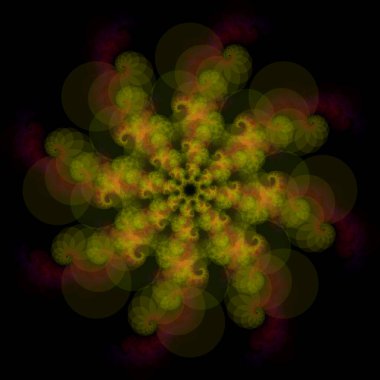 Vektör Fraktal Şeffaf Radyal Girdap Mandala Şekli Üretici Sanat Elementi