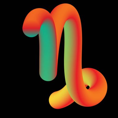 Vektör Astrolojik Mistik Diyagram Sembolü - Oğlak veya Dağ Keçisi İç Çekişi