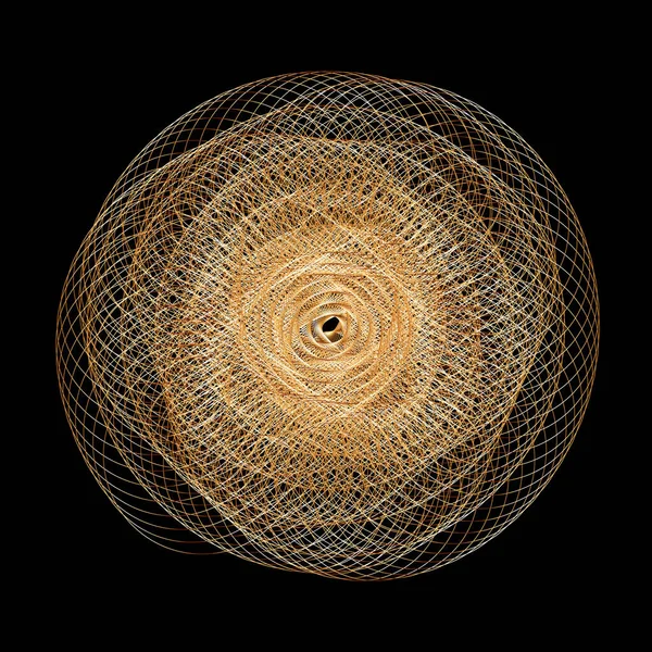 Vector Wavy Twirl Ringrosette Grafisches Element Generative Art — Stockvektor