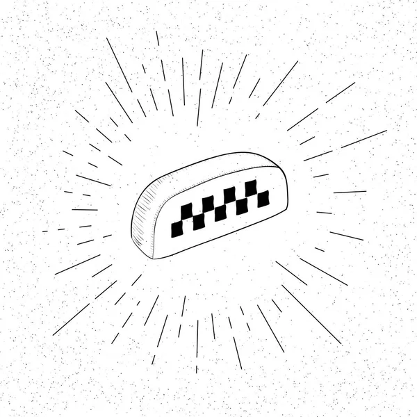 Símbolo Desenhado Mão Sinal Táxi Doodle Vector Hatch Icon — Vetor de Stock