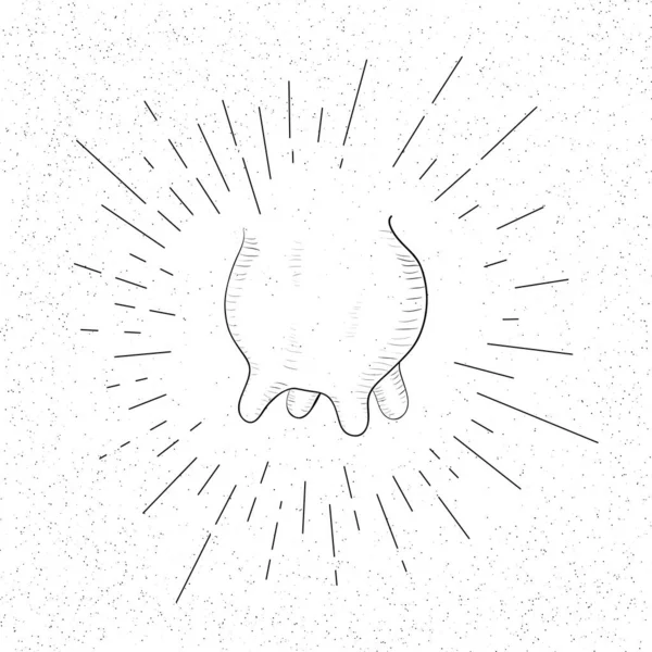 Símbolo Dibujado Mano Vaca Udder Doodle Vector Hatch Icono — Archivo Imágenes Vectoriales