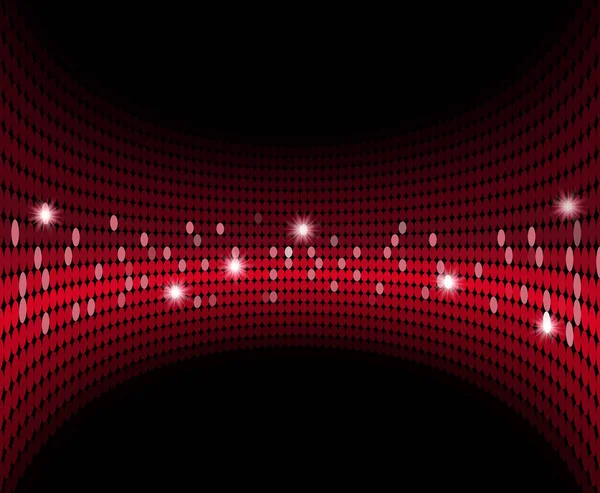 Red Shining Mosaic Background Sparks Vector Tessellated Glowing Fisheye Lens — Stockový vektor