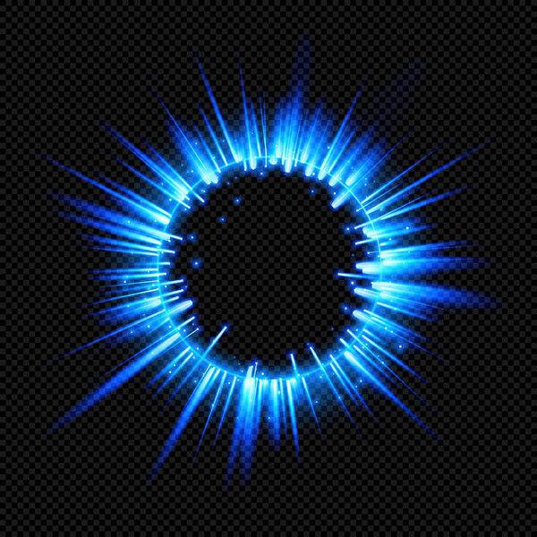 Blue Shine Starburst Flare Flash с лучами и искрами на прозрачном фоне - Vector Radiant Supernova Explosion
