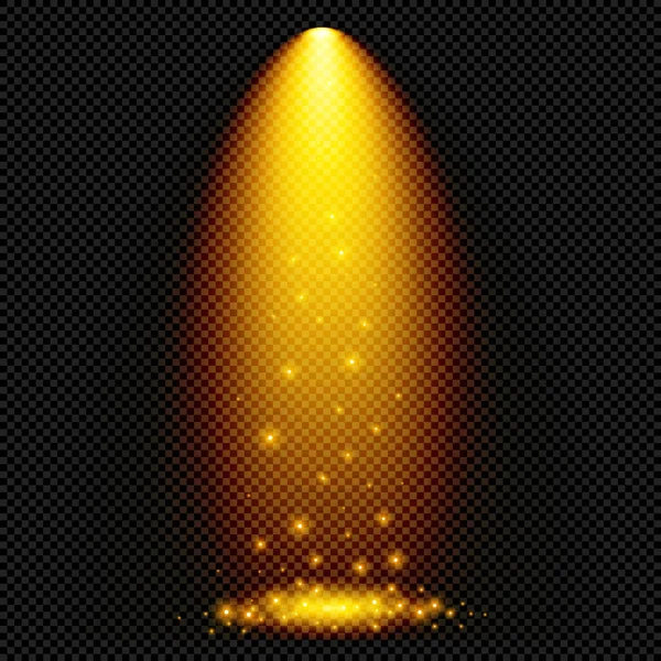 Žluté Svítící Paprsky Záblesky Průhledném Pozadí Vektorové Zářivé Paprsky — Stockový vektor