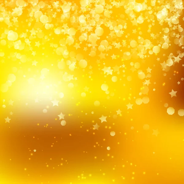 Żółty Błysk Bokeh Flare Star Rain Sparks Vector Gold Radiant — Wektor stockowy