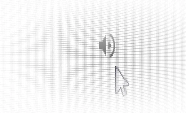 Fermer Flèche Curseur Paramètres Sonores Site Icône Sur Fond Pixel — Image vectorielle