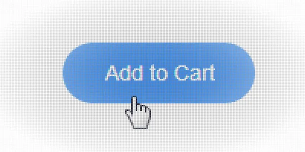 Close Hand Cursor Site Adicionar Carrinho Formulário Botão Compras Online — Vetor de Stock