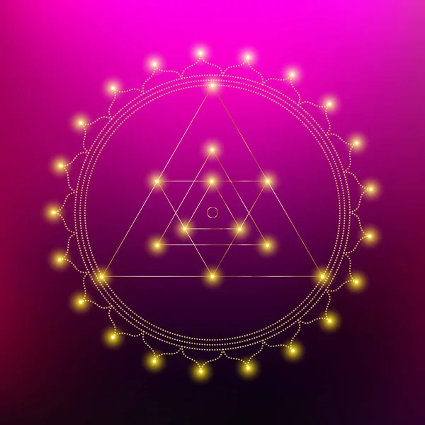 Geometría Sagrada India Símbolo Diagrama Meditativo Místico Vector Ganesh Yantra — Vector de stock