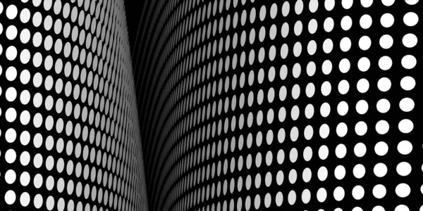 Vector Black White Halftone Fold Wide Generative Art Background — Stock Vector