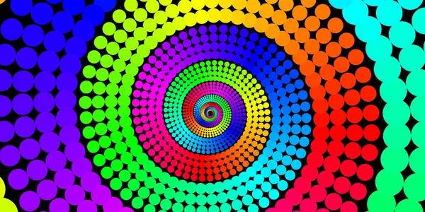 Vector Iridescent Spiral Nautilus Vortex Forme Bright Generative Art Arrière — Image vectorielle