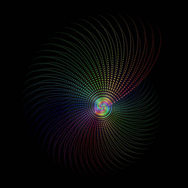 Vector Iridescent Spiral Nautilus Vortex Forme Bright Generative Art Arrière — Image vectorielle