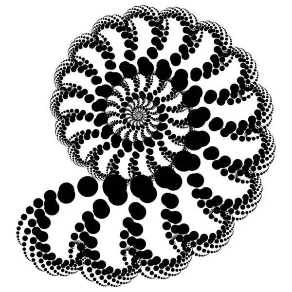 Frattale Frattale Bordato Spirale Ammonite Forma Della Lumaca Vortex Elemento — Vettoriale Stock