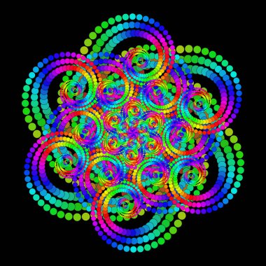 Vektör Dönüşü Mandala Sanatı - Açılış Radyal Simetri Düzeni