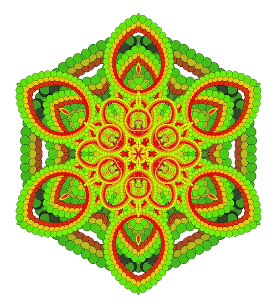 Vettore Lotus Mandala Meditazione Traforo Sei Petali Iridescente Fiorire Mystic — Vettoriale Stock