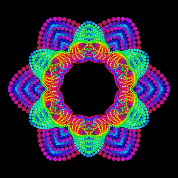 Cadre Mandala Mystique Vectoriel Pour Pratique Méditative Openwork Six Motifs — Image vectorielle