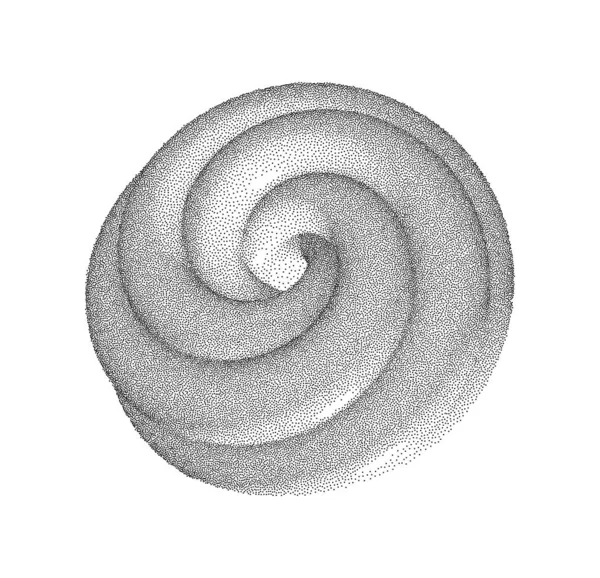 ベクトルハーフトーン幾何学的図形イラスト 3Dインフィニティ Torus Knot Loop — ストックベクタ