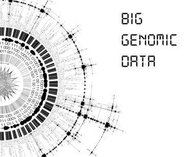 Big Genomic Data Visualization - DNA Test, Barcoding,  Genom Map Architecture  - Vector Graphic Template   clipart