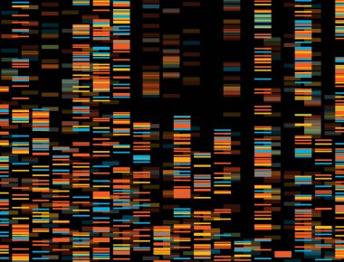 Big Genomic Data Visualization - DNA Test, Barcoding,  Genome Map Architecture  - Vector Graphic Template  clipart
