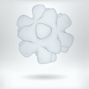 Vektör 3D Poliovirüs Parçacık Çizimi - Poliomyelitis Virüs Yapısı Diyagram Simgesi