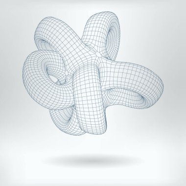 Vektör 3D Model Lobachevsky Geometri Kavramı Simgesi - Öklid Dışı Geometrik Sonsuz Hipertorus ResmiComment