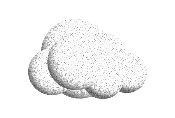 ベクトル ハーフトーン ストライプ かわいい雲のイラスト 気象予報やその他のデザインプロジェクトのためのシンプルなクラウド — ストックベクタ