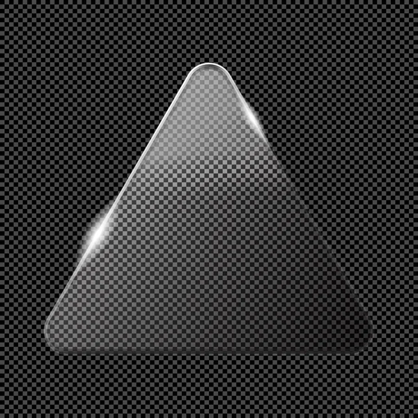 Placa Placa Crachá Cristal Luster Transparente Mockup Modelo Triangular Vítreo — Vetor de Stock