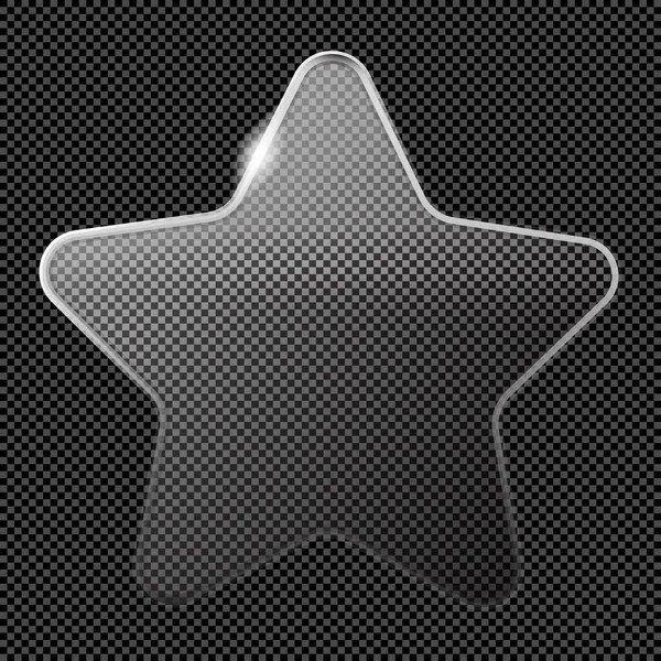 Plaque Verre Cristal Éclat Transparent Verre Clair Cinq Étoiles Pointu — Image vectorielle