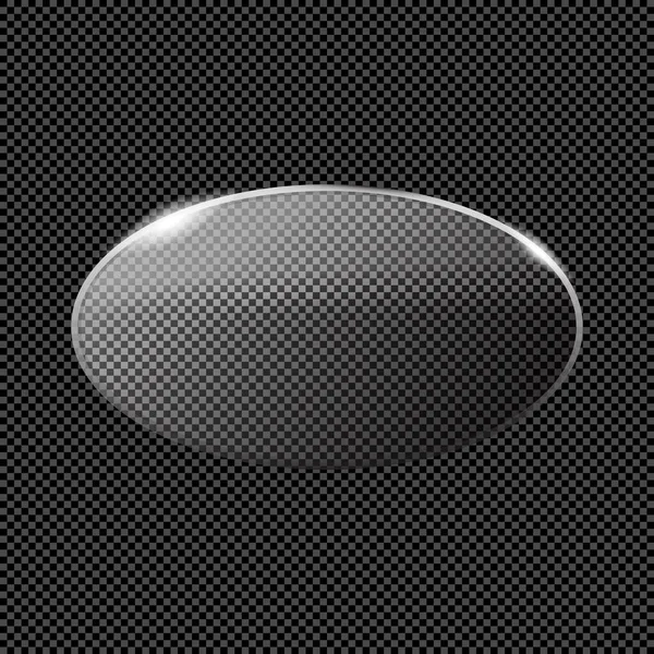 Modèle Transparent Plaque Insigne Verre Cristal Lustre Modèle Ellipse Verre — Image vectorielle