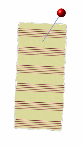 紙のカードのバッジプレートのブランクモックアップ ベクトルのピン留めされた楽譜ブックシートテンプレート — ストックベクタ