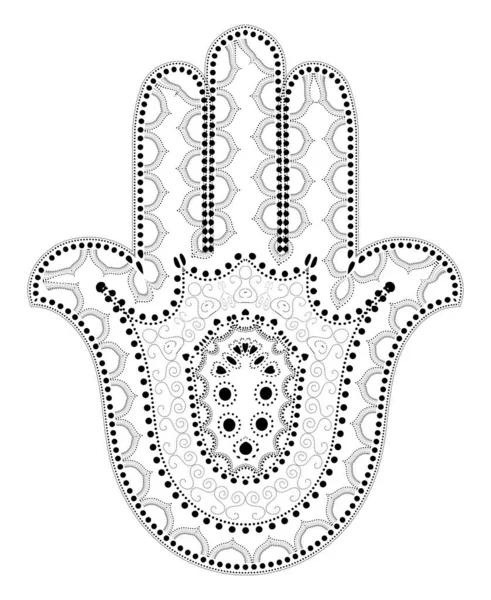 모슬렘 Vector Hamsa Hand Symbol Hand Fatima — 스톡 벡터