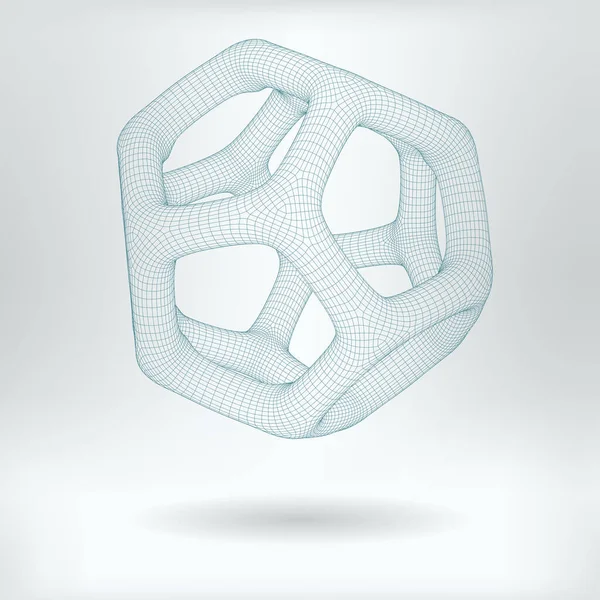 Vektor Modell Lowpoly Dodecahedron Konceptikon Hitech Style Stereometri Polyhedron Ritning — Stock vektor