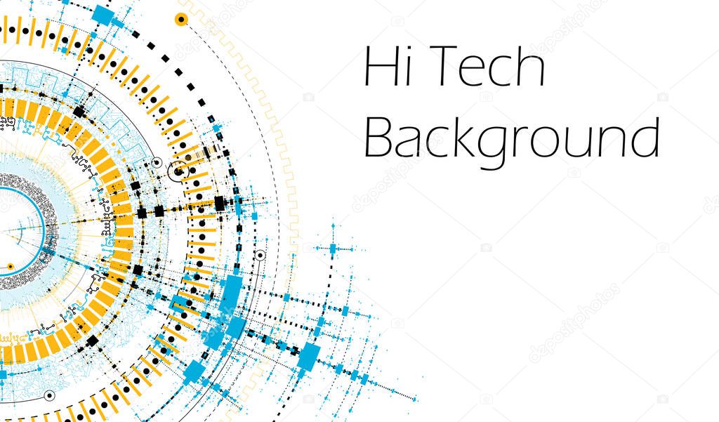 Vector HiTech Background - Technology Diagram Concept - Vector Graphic Template 