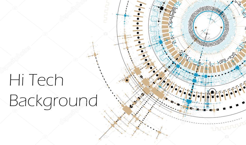Vector HiTech Background - Technology Diagram Concept - Vector Graphic Template