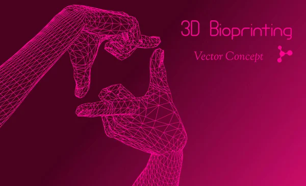 Vector Hitech Biotecnología Concepto Científico Emblema Bioimpresión — Vector de stock